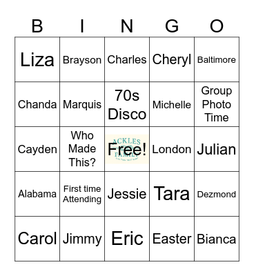 ACKLES FAMILY BINGO: Find Your People Bingo Card