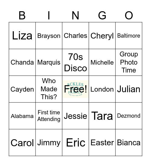 ACKLES FAMILY BINGO: Find Your People Bingo Card