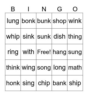 Glued Sounds Bingo Card