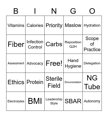 University of Lynchburg Senior Bingo Card
