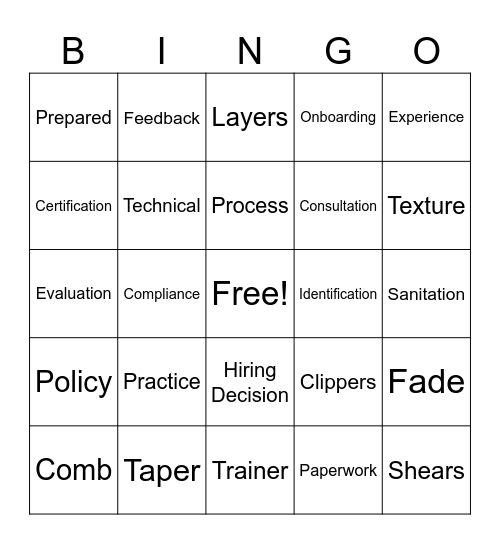 HIRING BINGO Card