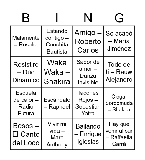 Confradía Bingo Card