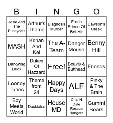 TV Themes! Bingo Card