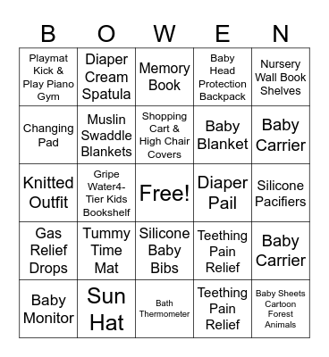 BOWEN Bingo Card