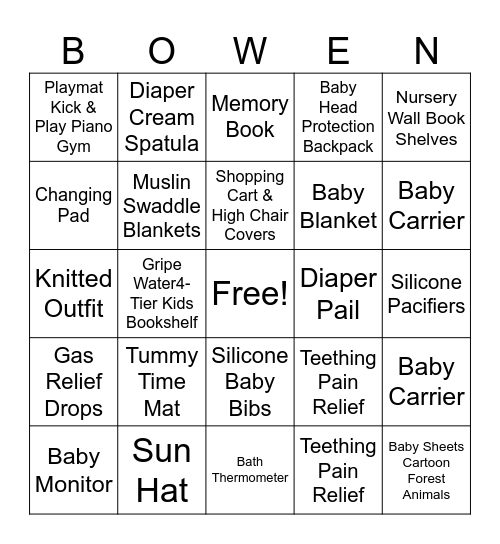 BOWEN Bingo Card