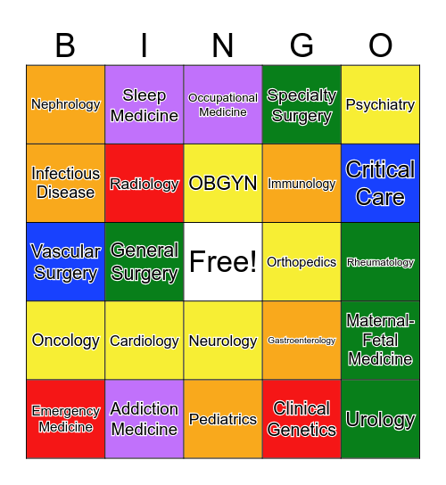 National Doctors Day BINGO Card