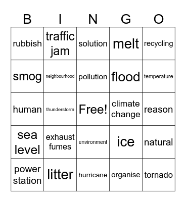 Our planet Bingo Card