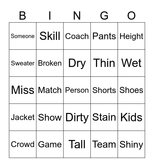 ASL Unit 8 Bingo Card