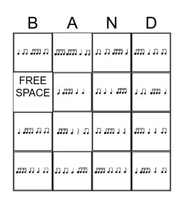 Rhythm Bingo Card
