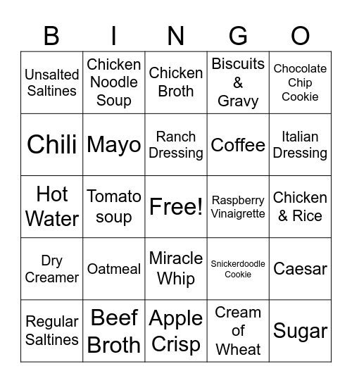 CHECKER Bingo Card