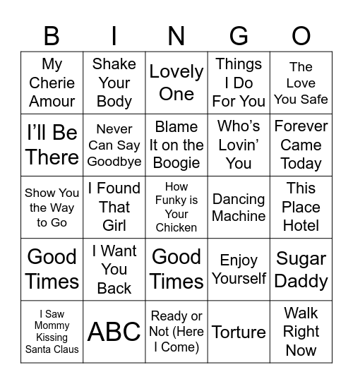 MJ Round 1 Bingo Card