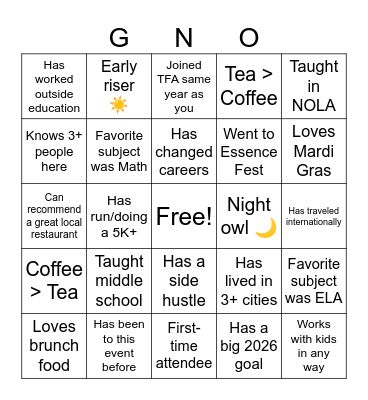 Collective Brunch Human Bingo (Black Out) Bingo Card