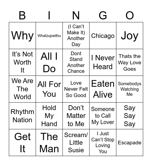 MJ round 3 Bingo Card