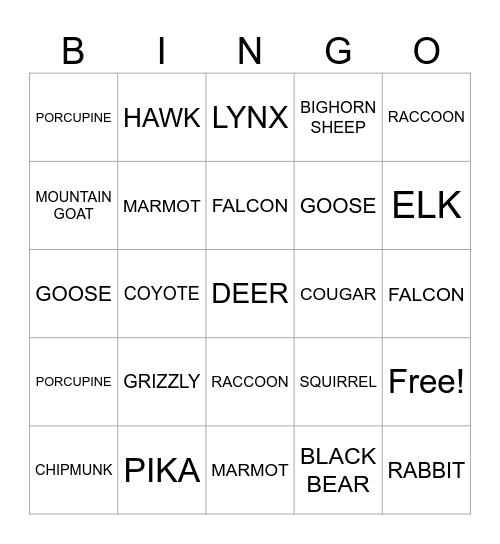 ROAD TRIP BINGO Card