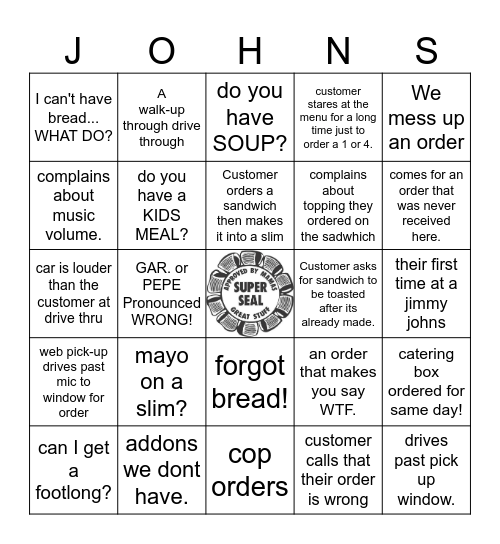 J                I                M              M               Y Bingo Card