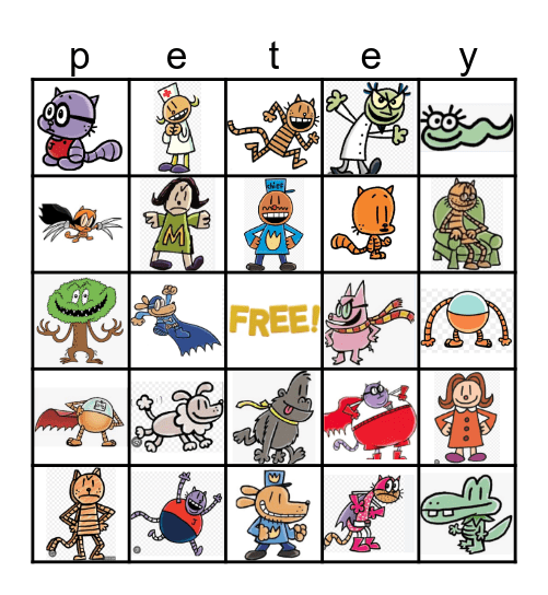 Dog Man & The Bingo Board Bingo Card