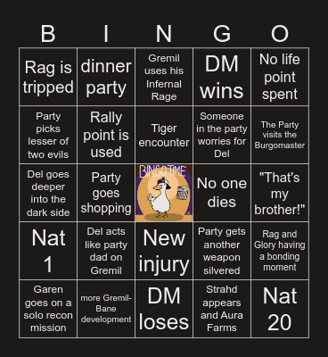 CoS S2 E13 | Second Clash Bingo Card