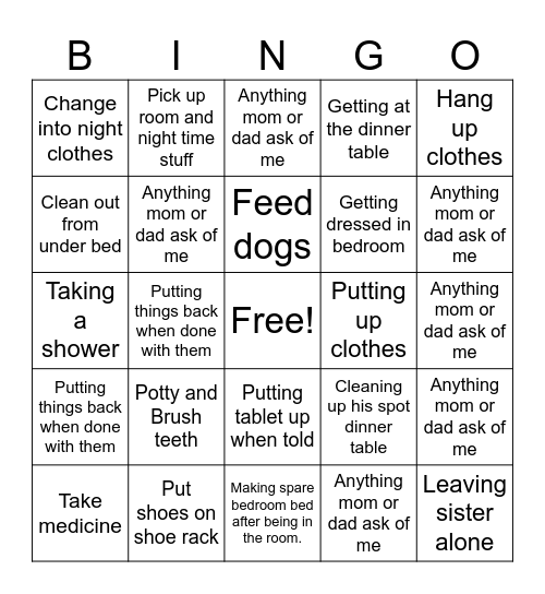 Things I need to do the 1st time I AM ASKED Bingo Card