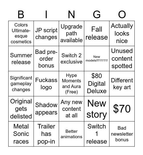 Frontiers Definitive Edition Bingo Card