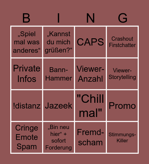 Naschii Bingo Card
