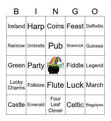 St. Patrick's Day Bingo Card