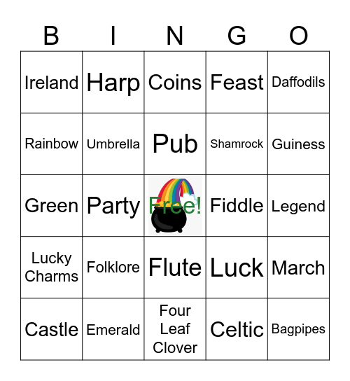 St. Patrick's Day Bingo Card