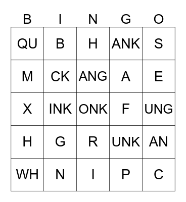 Fundations Unit 8 Sounds BINGO Card