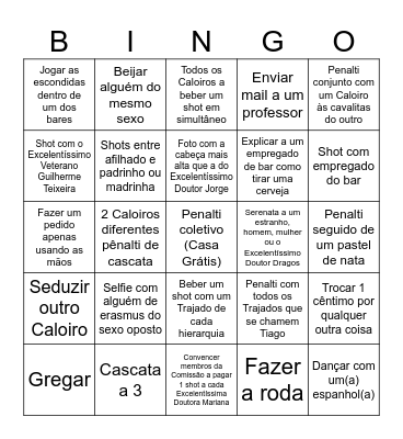 Bingo Master Rally Bingo Card