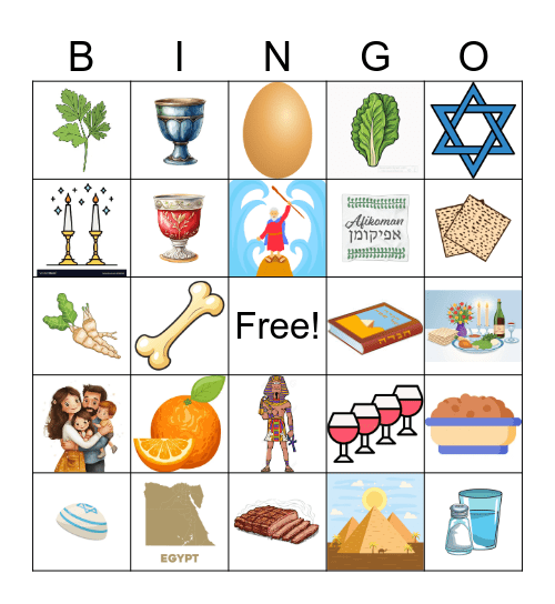 Seder Plate Bingo Card