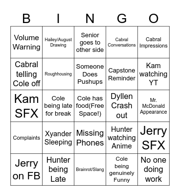 IT Shop Bingo Card