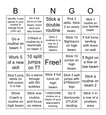 BEAM Bingo Card