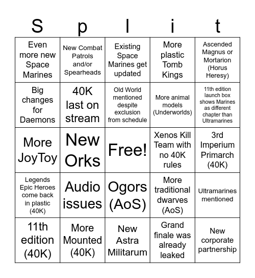 2026 Adepticon Reveals Bingo Card