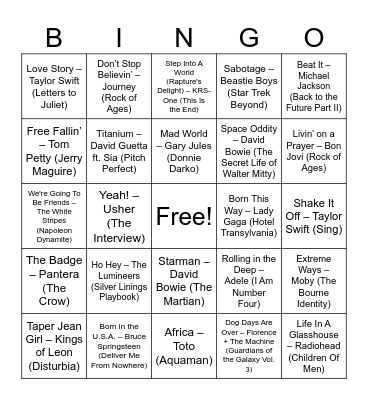 At The Movies II Bingo Card