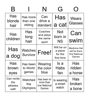 Find Someone Who Bingo Card