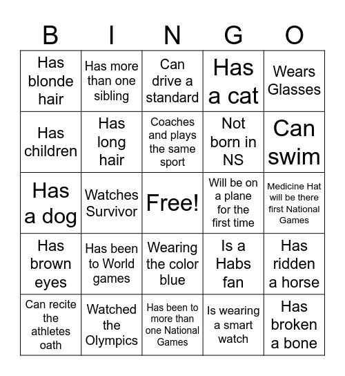 Find Someone Who Bingo Card