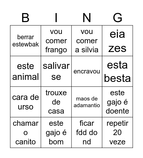 ric Bingo Card
