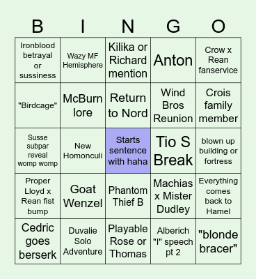 CS4 Bingo Card