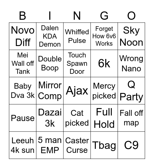 UNT OW SCRIM BINGO Card