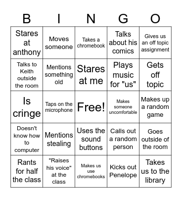 Mr. Peña bingo Card