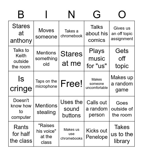 Mr. Peña bingo Card