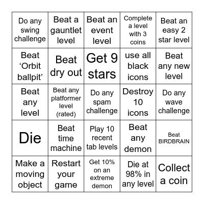 Any-Game Lockout Bingo Card