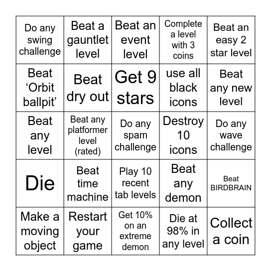Any-Game Lockout Bingo Card