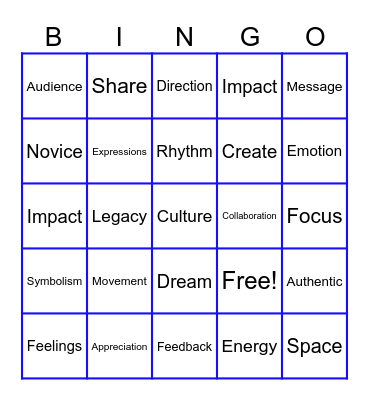 How We Express Ourselves Bingo Card