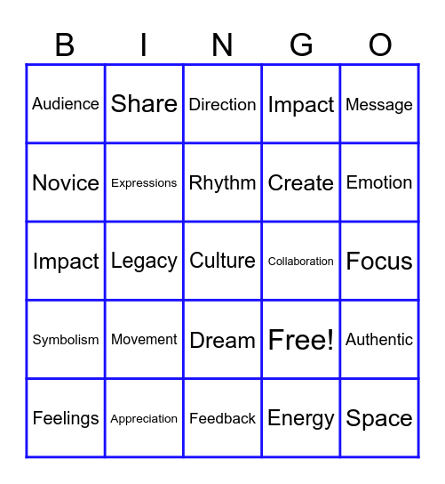 How We Express Ourselves Bingo Card