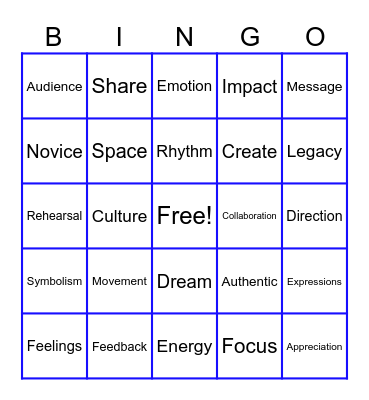 How We Express Ourselves Bingo Card
