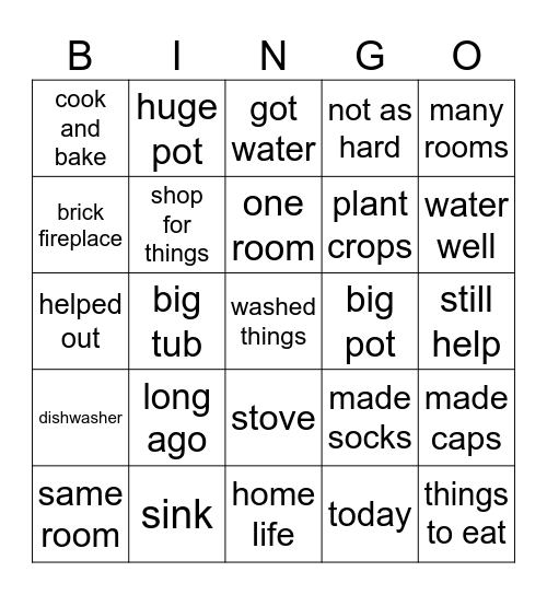 Life at Home Bingo Card