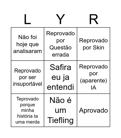 Lyrius Whitelist Bingo Card