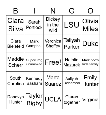 Sacramento Wildlife Bingo Card