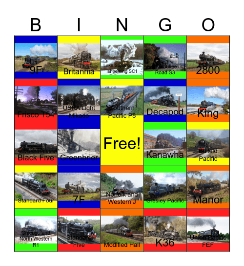 Steam Engine Axles that I would like to design one day Bingo Card