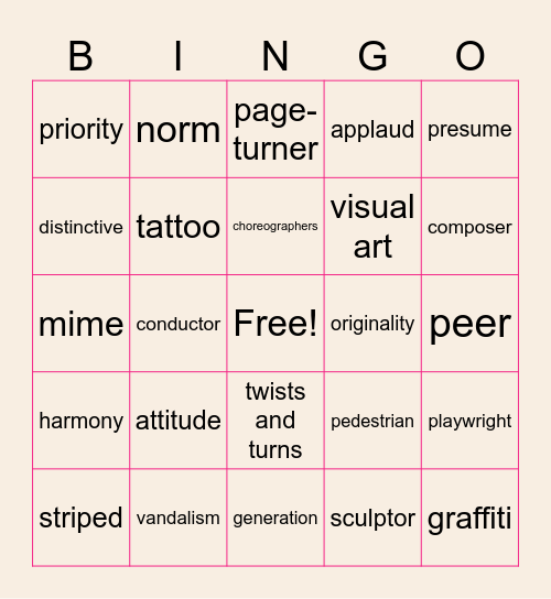 Unit 7 Grade 11 Bingo Card